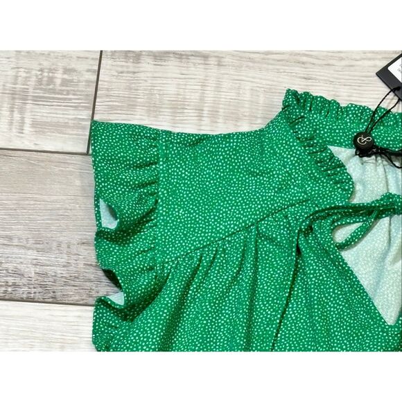 Adrianna Papell vivid green top blouse size S - Picture 4 of 10